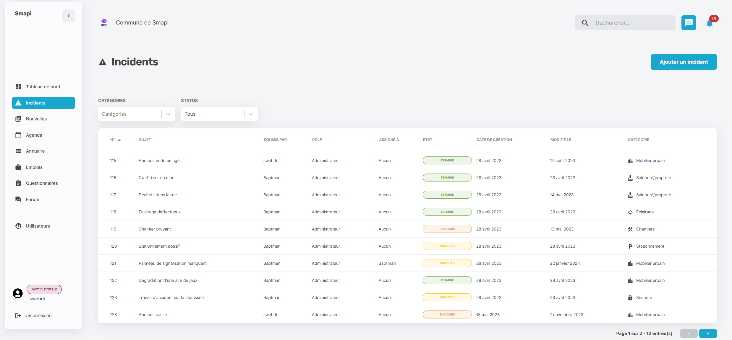 Application web SMAPI